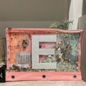 Pink Sequin Star Pencil Pouch